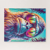 Cooler Bigfoot in Angesagter Sonnenbrille Puzzle (Horizontal)