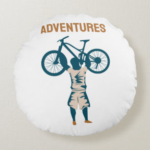 Cooler Biker - Abenteuer Rundes Kissen