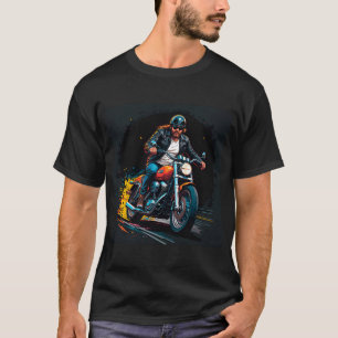 Cooler Biker auf Motorradfahrt T-Shirt