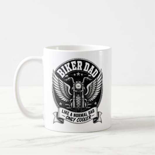 Cooler Biker-Vater Vintage-Motorrad Kaffeetasse (Links)
