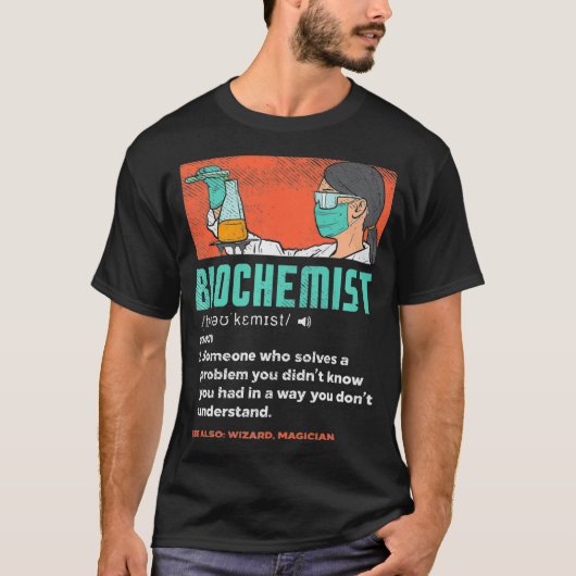 Cooler Biochemiker-Definitionschemischer Lehrer T-Shirt (Vorderseite)