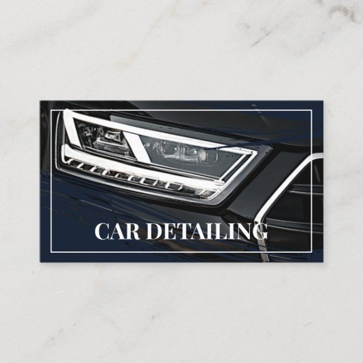 Cooler Black Car Service Detaillierte Fotovorlage Visitenkarte (Vorderseite)