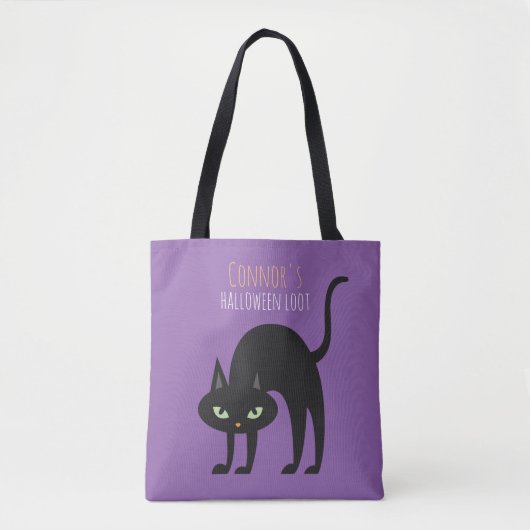 Cooler Black Cat Kids Trick oder Treat Tasche (Vorderseite)