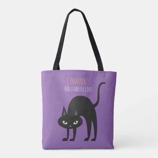 Cooler Black Cat Kids Trick oder Treat Tasche (Rückseite)