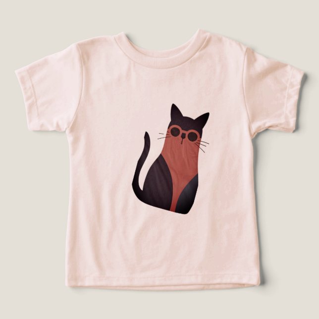 Cooler Black Cat T - Shirt (Design Vorderseite)