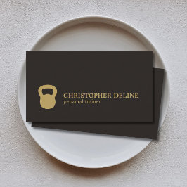 Cooler Black Gold Kettlebell Personal Trainer Visitenkarte