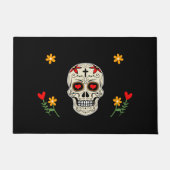 Cooler Black Muertos Zuckerhut mit Blume Fußmatte (Vorderseite)