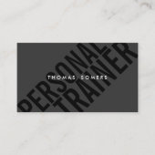 Cooler BLack Typografy Personal Trainer Visitenkarte (Vorderseite)