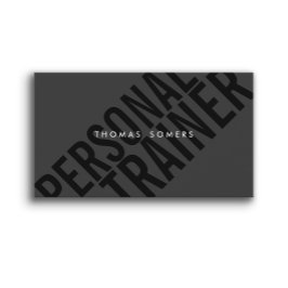 Cooler BLack Typografy Personal Trainer Visitenkarte