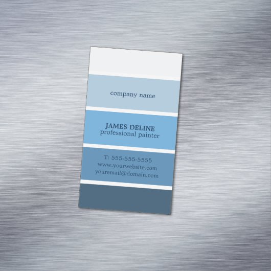Cooler, blau gestreifter Beruflicher Maler Magnetische Visitenkarte (Beispiel)