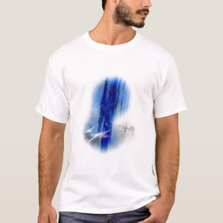 Cooler blauer Entwurf T-Shirt