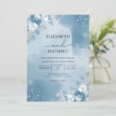 Cooler Blauer Frost Einladung (Stehend Vorderseite)