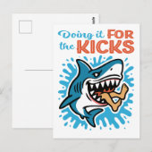Cooler Blauer Hai für Kicks Postkarte (Vorne/Hinten)