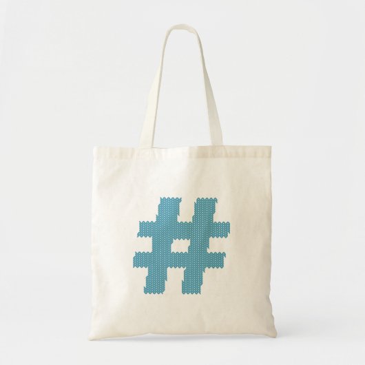 Cooler blauer Hashtag Sign Tote Beutel Tragetasche (Vorne)