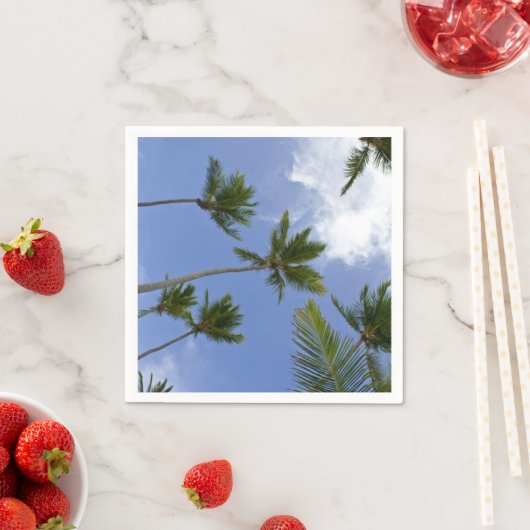 Cooler blauer Himmel und Palmen Serviette (Beispiel)