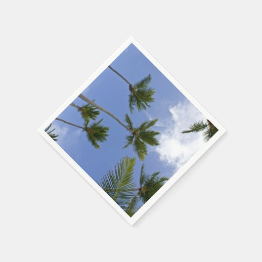 Cooler blauer Himmel und Palmen Serviette (Ecke)