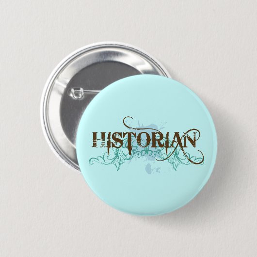 Cooler blauer Historiker-Knopf Button (Vorne & Hinten)