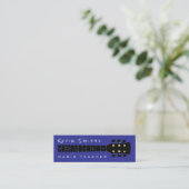 Cooler blauer moderner Musiklehrer Mini Visitenkarte (Stehend Vorderseite)