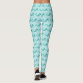 Cooler blauer Narwhal mit Glasmuster Leggings (Rückseite)