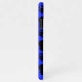 Cooler blauer Paint Brush Stroke Individuelle Name iPhone Hülle (Rechte Seite)