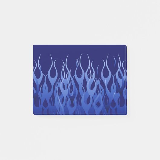 Cooler Blauer Racing Flames Style Post-it Klebezettel (Vorderseite)