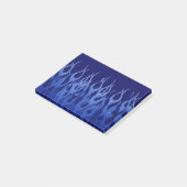Cooler Blauer Racing Flames Style Post-it Klebezettel (angewinkelt)
