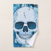 Cooler Blauer Schädel Badhandtuch Set (Handtuch)