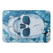 Cooler Blauer Skull Badematte (Vorderseite)