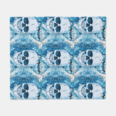 Cooler Blauer Skull Fleecedecke (Vorderseite (Horizontal))