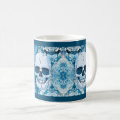 Cooler Blauer Skull Kaffeetasse (VorderseiteRechts)