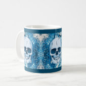 Cooler Blauer Skull Kaffeetasse (Vorderseite Links)