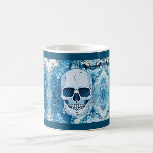 Cooler Blauer Skull Kaffeetasse (Mittel)