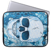 Cooler Blauer Skull Laptopschutzhülle (Vorderseite)
