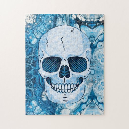 Cooler Blauer Skull Puzzle (Vertikal)