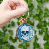 Cooler Blauer Skull Schlüsselanhänger (Hand)