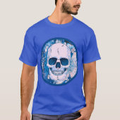 Cooler Blauer Skull T-Shirt (Vorderseite)