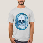 Cooler Blauer Skull T-Shirt (Vorderseite)