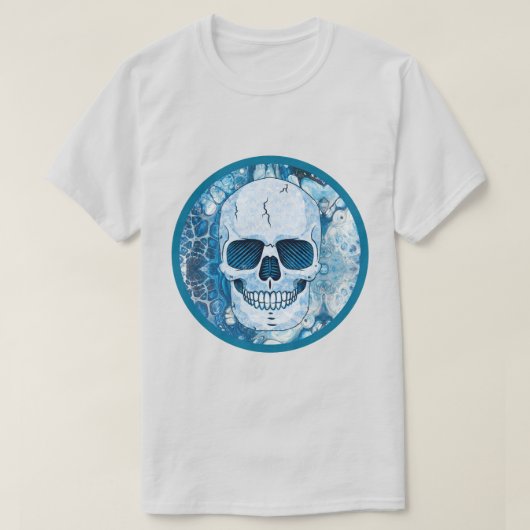 Cooler Blauer Skull T-Shirt (Design vorne)