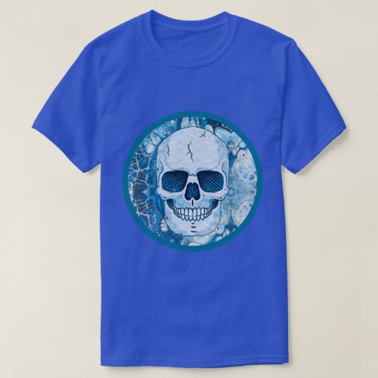 Cooler Blauer Skull T-Shirt (Design vorne)