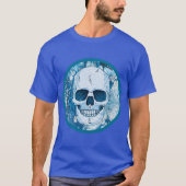 Cooler Blauer Skull T-Shirt (Vorderseite)