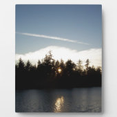 Cooler blauer Sonnenuntergang Fotoplatte (Vorderseite)