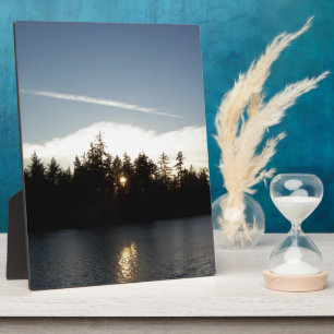 Cooler blauer Sonnenuntergang Fotoplatte