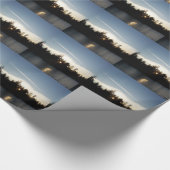 Cooler blauer Sonnenuntergang Geschenkpapier (Ecke)