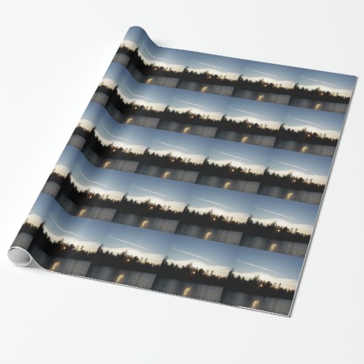 Cooler blauer Sonnenuntergang Geschenkpapier (Ungerollt)