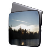 Cooler blauer Sonnenuntergang Laptopschutzhülle (Vorderseite Links)