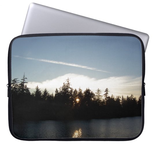 Cooler blauer Sonnenuntergang Laptopschutzhülle (Vorderseite)