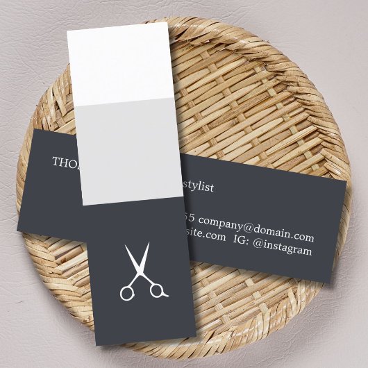 Cooler Blauer Streifen Haarstylistin Mini Visitenkarte