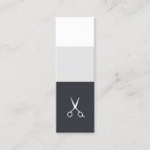 Cooler Blauer Streifen Haarstylistin Mini Visitenkarte (Vorderseite)
