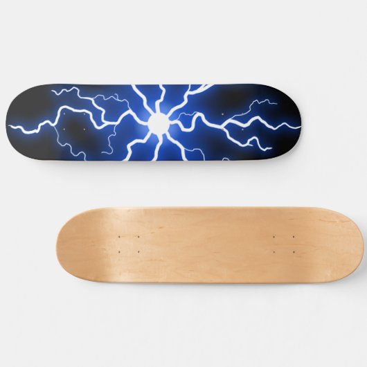 Cooler Blauer Strom Skateboard (Horizontal)