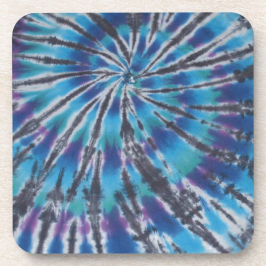 Cooler Blauer Swirl Spiral Gefärbte Krawatte Untersetzer (Vorderseite)